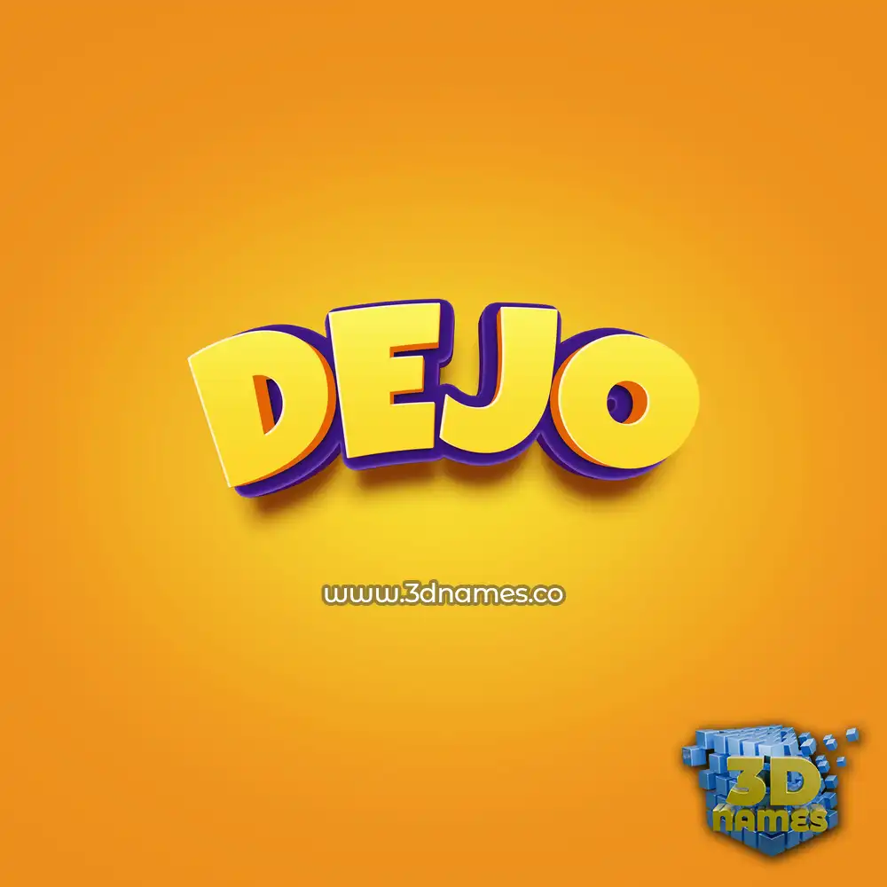 dejo in Orange Toon style - 3D name wallpaper