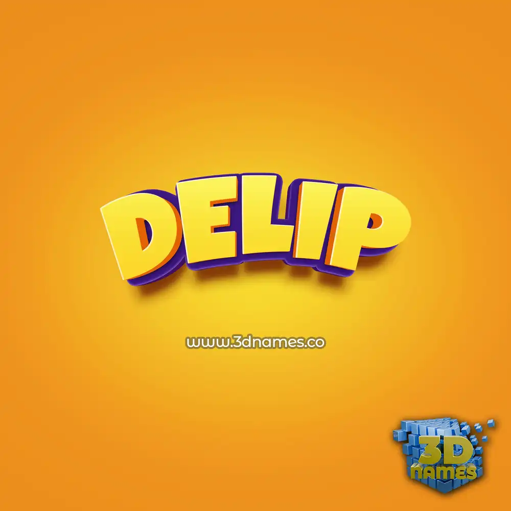 delip in Orange Toon style - 3D name wallpaper