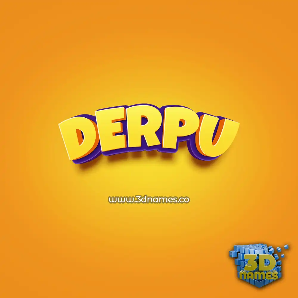 derpu in Orange Toon style - 3D name wallpaper