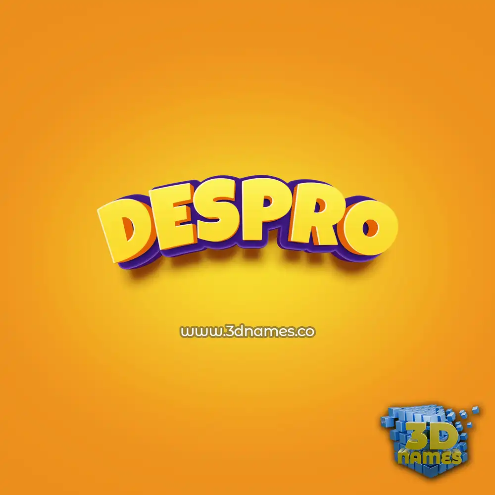 despro in Orange Toon style - 3D name wallpaper