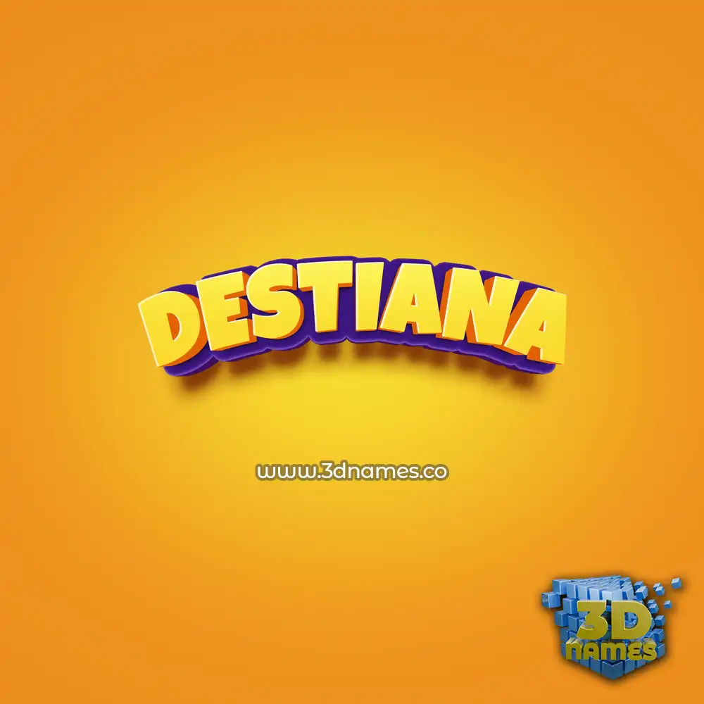 destiana in Orange Toon style - 3D name wallpaper