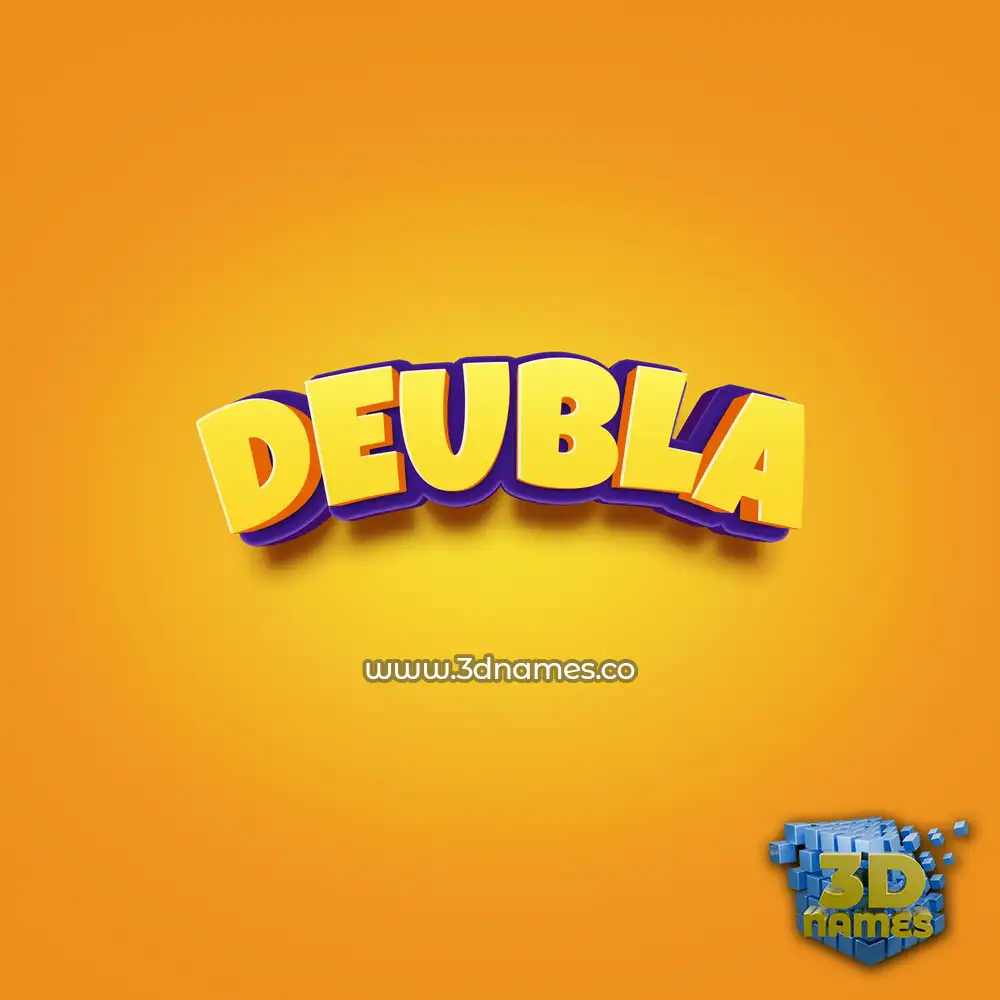 deubla in Orange Toon style - 3D name wallpaper