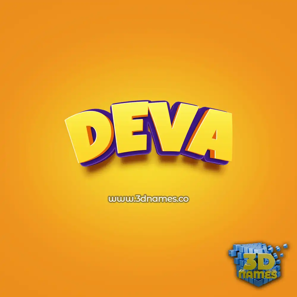 deva in Orange Toon style - 3D name wallpaper