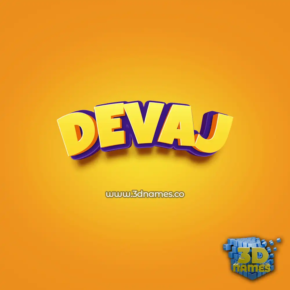 devaj in Orange Toon style - 3D name wallpaper