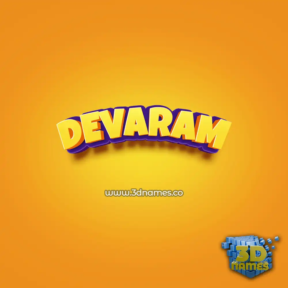devaram in Orange Toon style - 3D name wallpaper