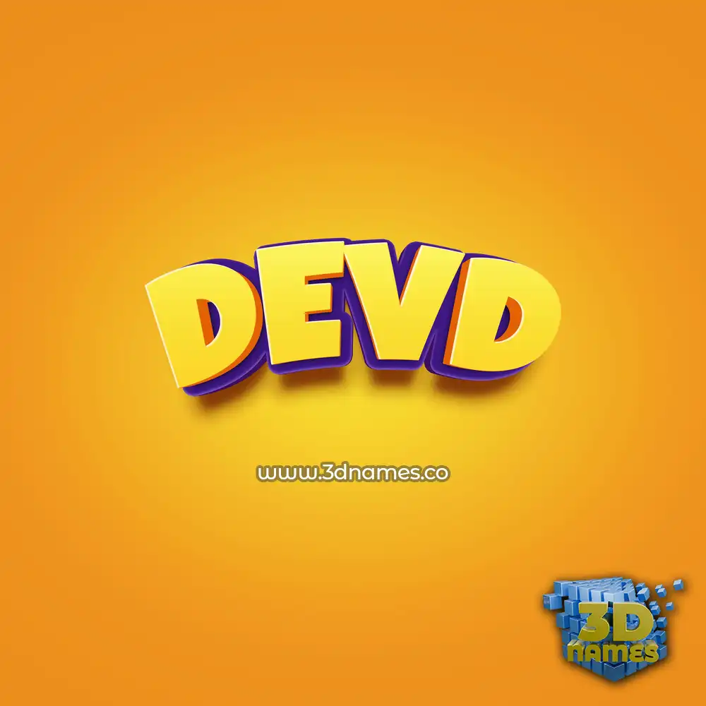 devd in Orange Toon style - 3D name wallpaper