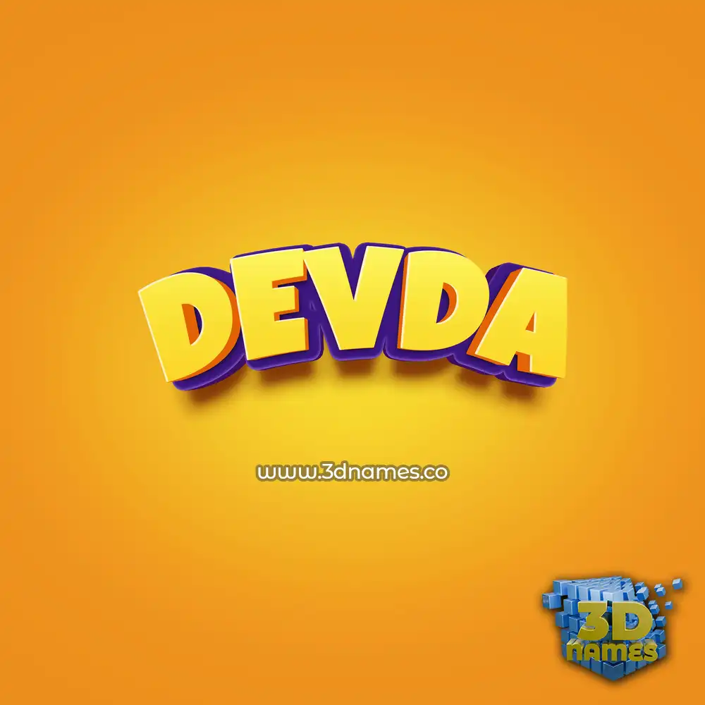 devda in Orange Toon style - 3D name wallpaper