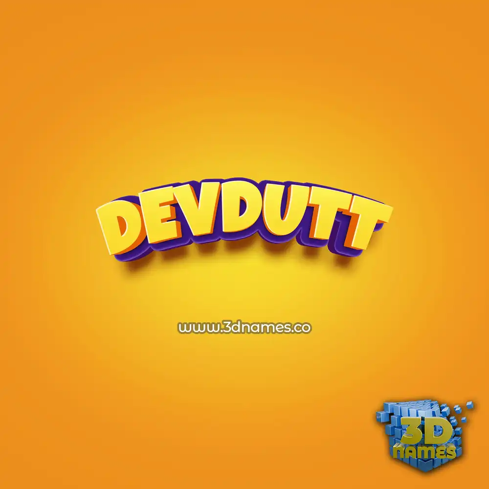 devdutt in Orange Toon style - 3D name wallpaper