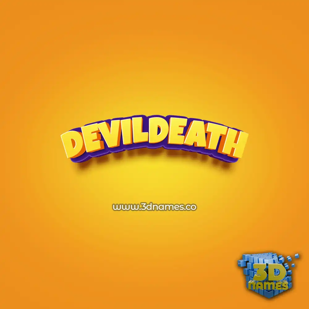 devildeath in Orange Toon style - 3D name wallpaper