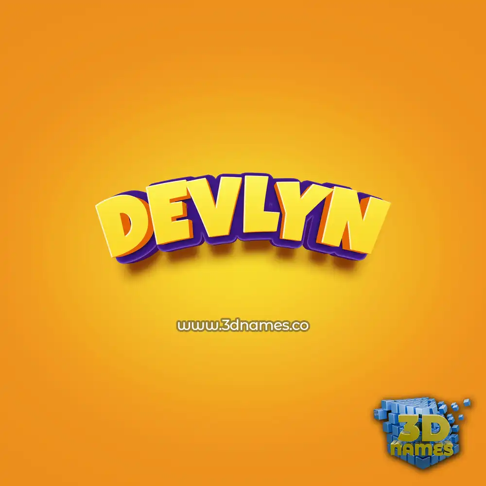 devlyn in Orange Toon style - 3D name wallpaper