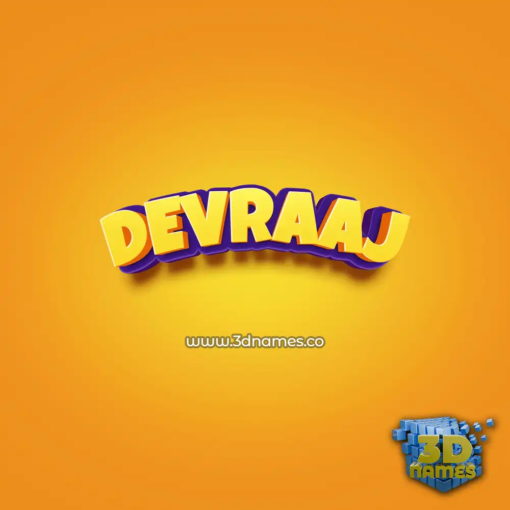 devraaj in Orange Toon style - 3D name wallpaper