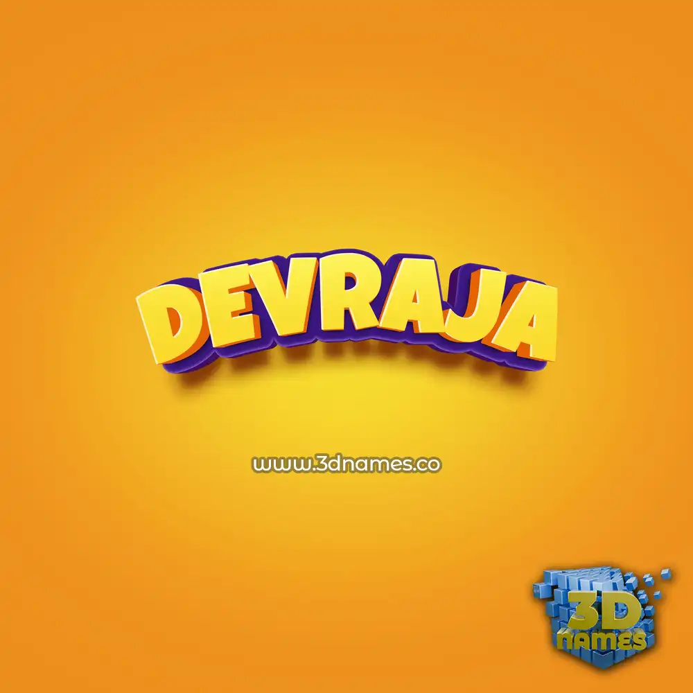devraja in Orange Toon style - 3D name wallpaper