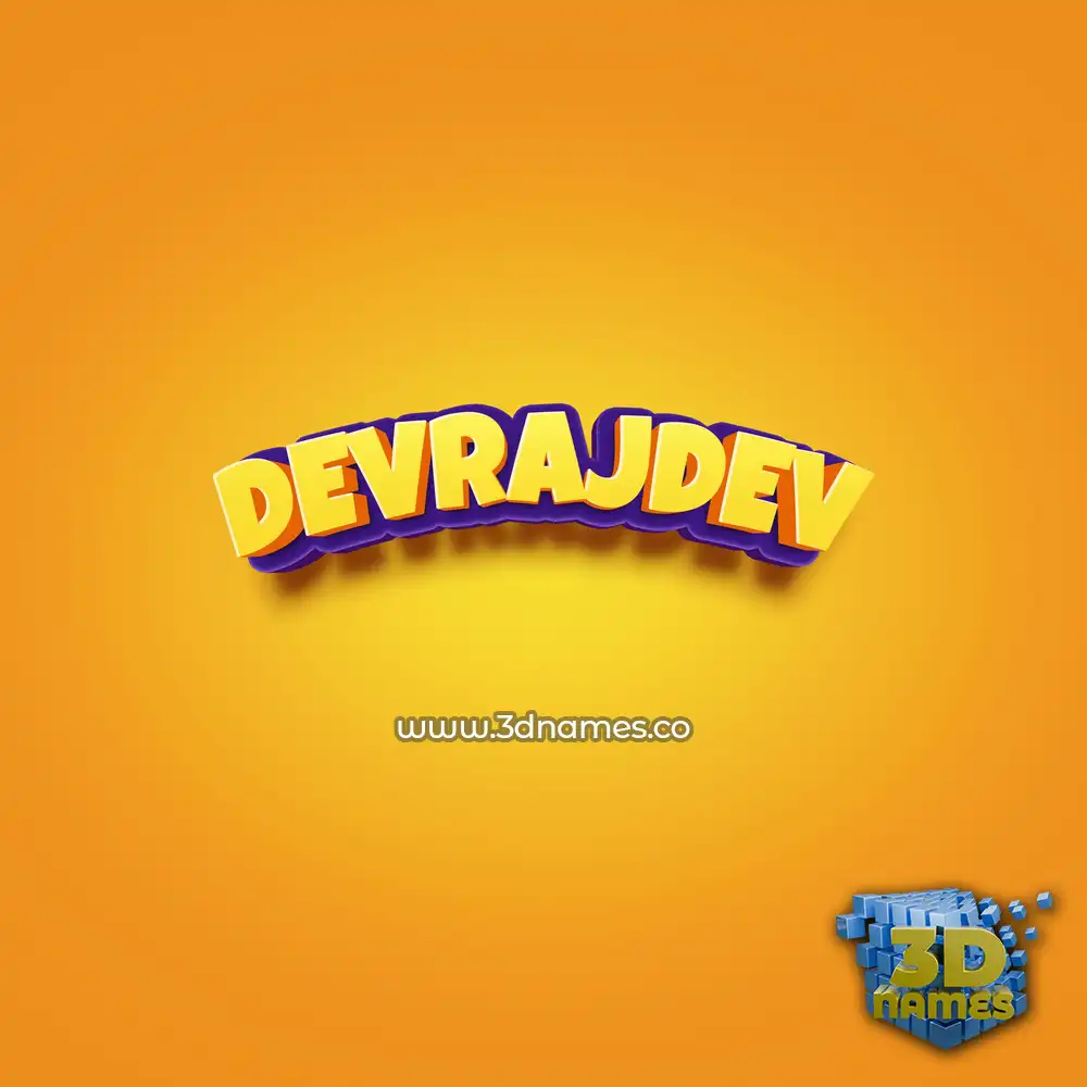 devrajdev in Orange Toon style - 3D name wallpaper