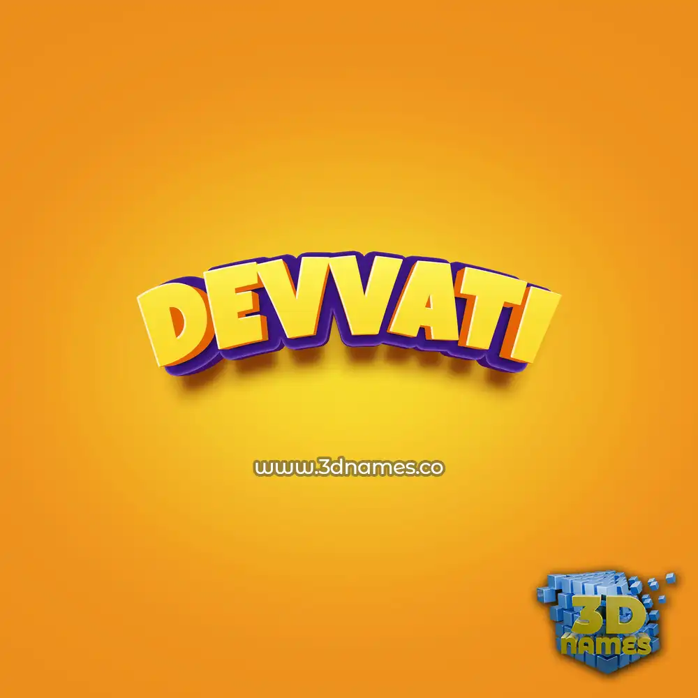 devvati in Orange Toon style - 3D name wallpaper