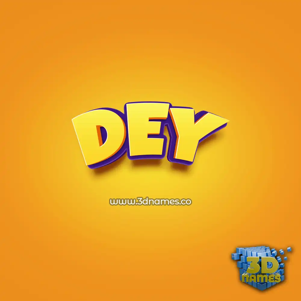 dey in Orange Toon style - 3D name wallpaper