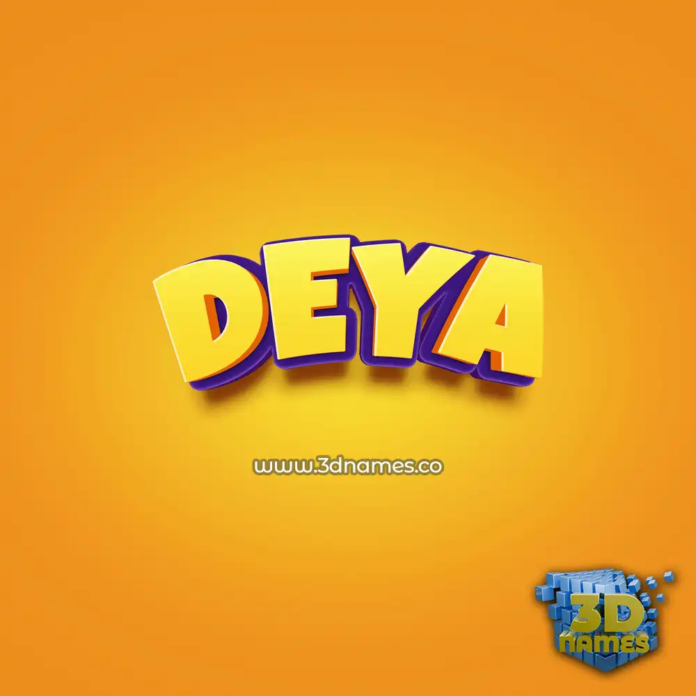 deya in Orange Toon style - 3D name wallpaper
