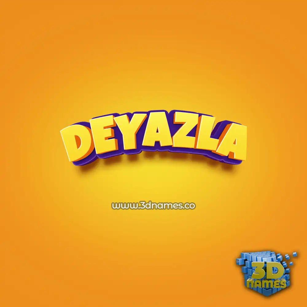 deyazla in Orange Toon style - 3D name wallpaper