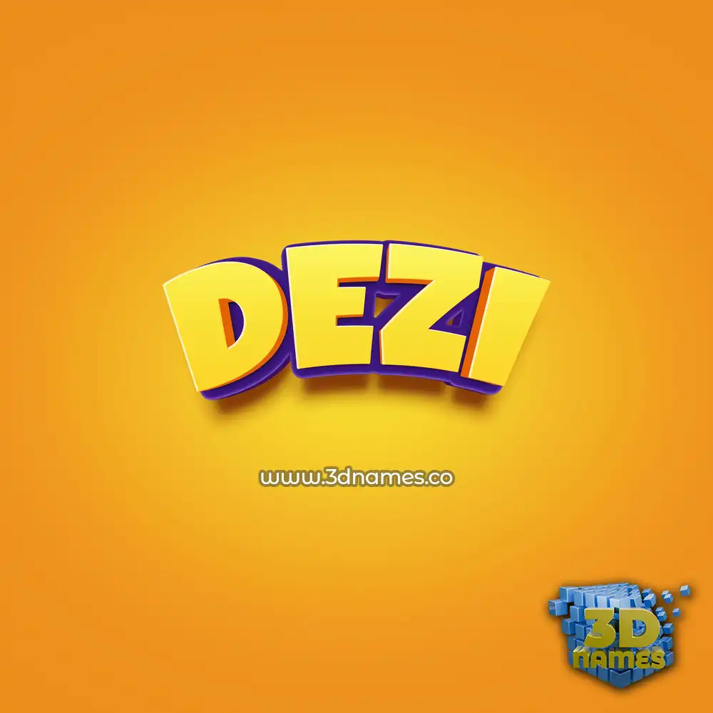 dezi in Orange Toon style - 3D name wallpaper