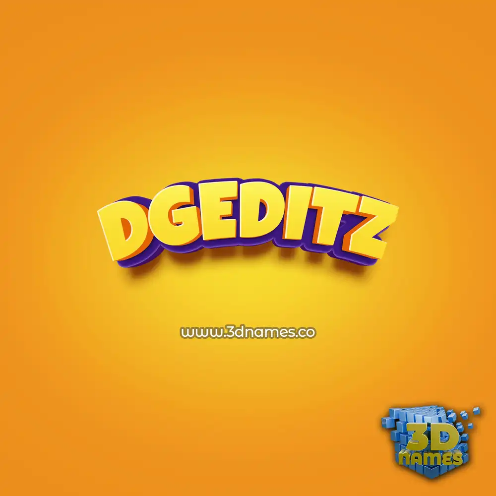 dgeditz in Orange Toon style - 3D name wallpaper