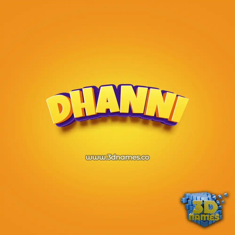 dhanni in Orange Toon style - 3D name wallpaper