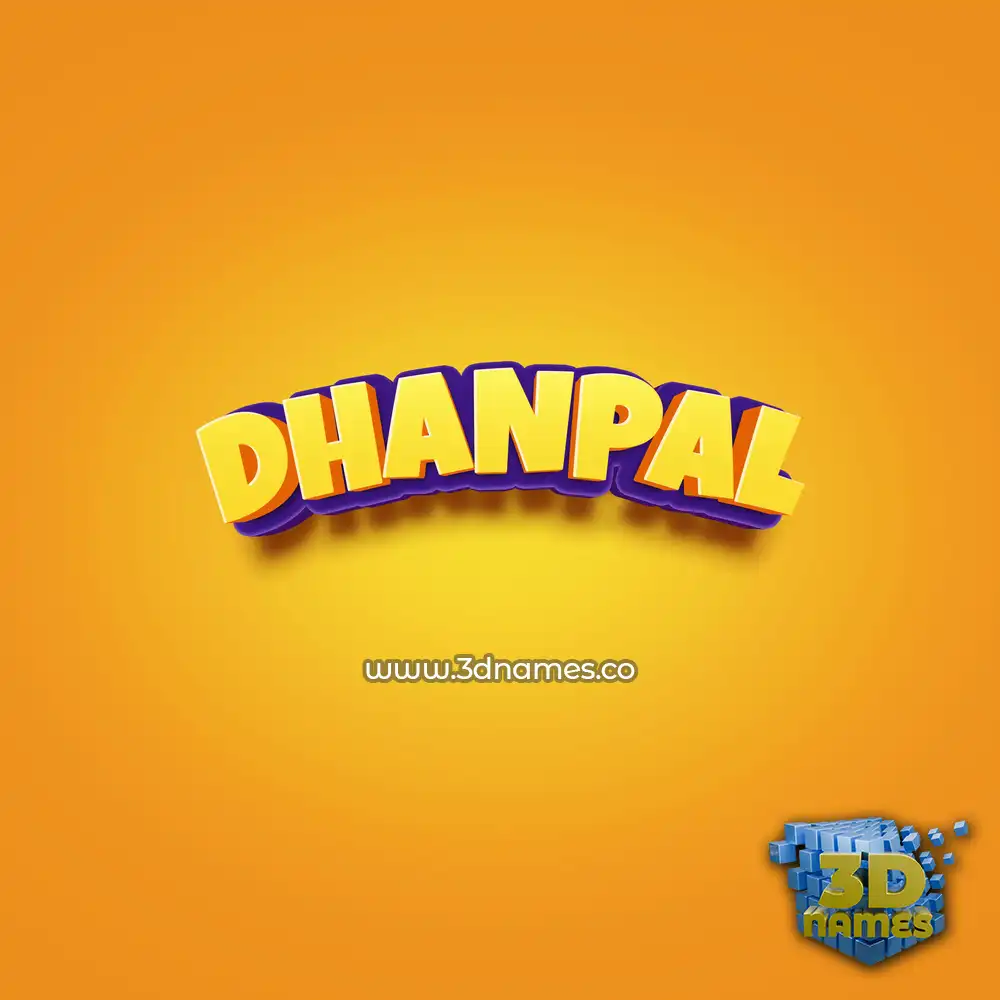dhanpal in Orange Toon style - 3D name wallpaper