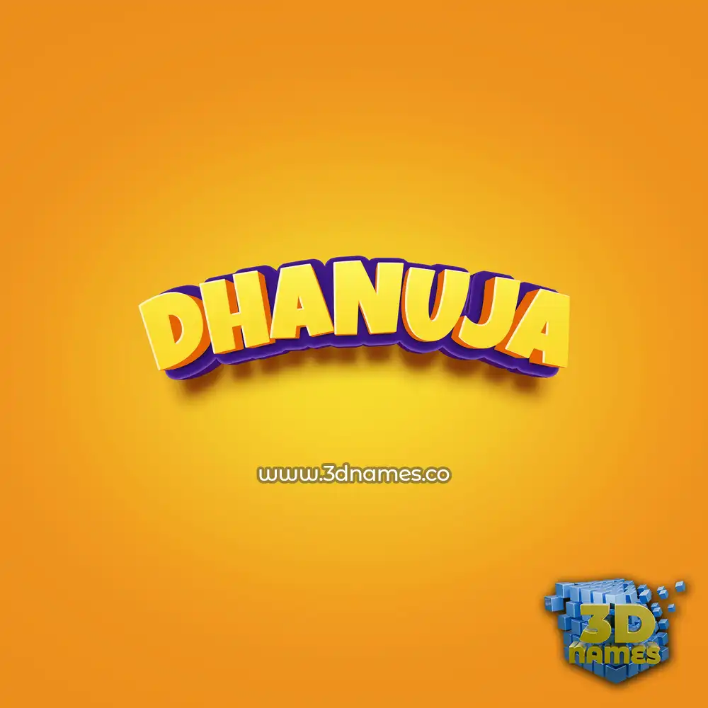 dhanuja in Orange Toon style - 3D name wallpaper