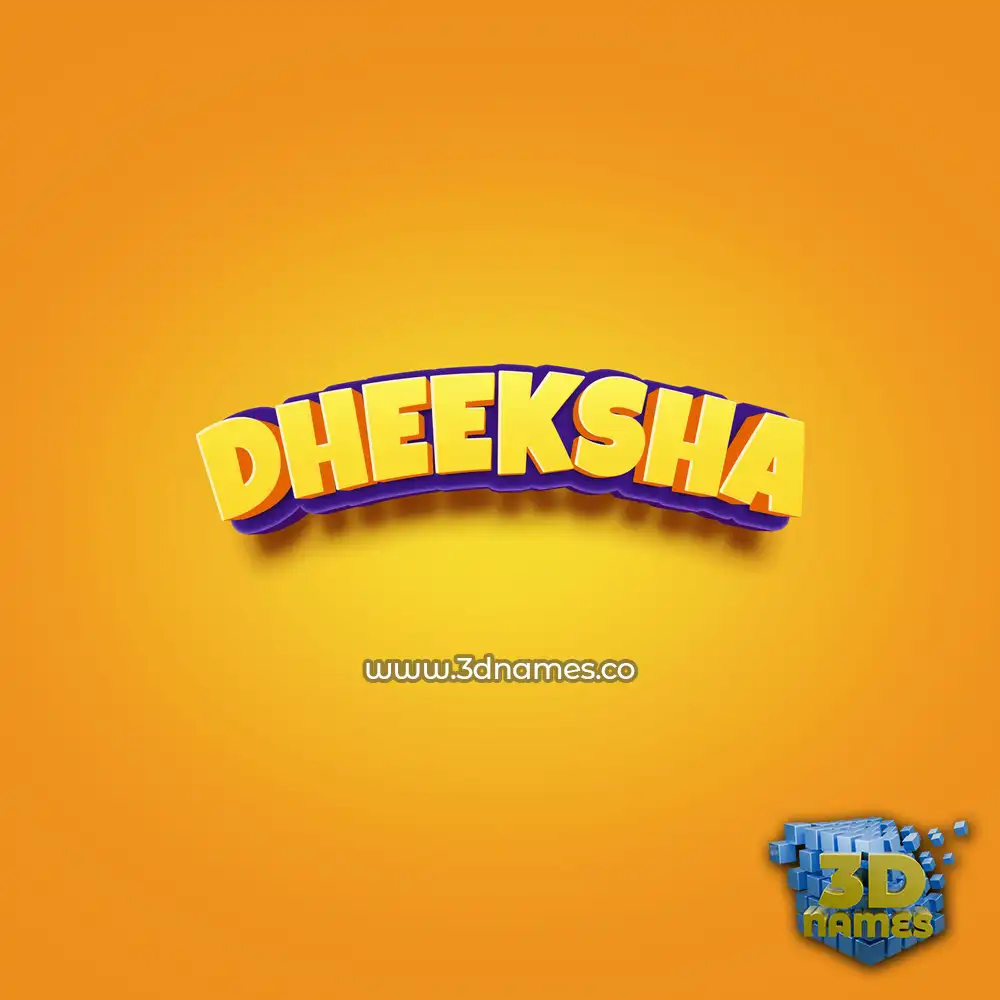 dheeksha in Orange Toon style - 3D name wallpaper