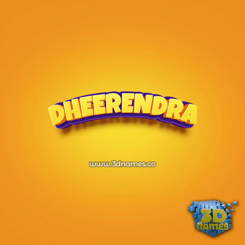 dheerendra in Orange Toon style - 3D name wallpaper