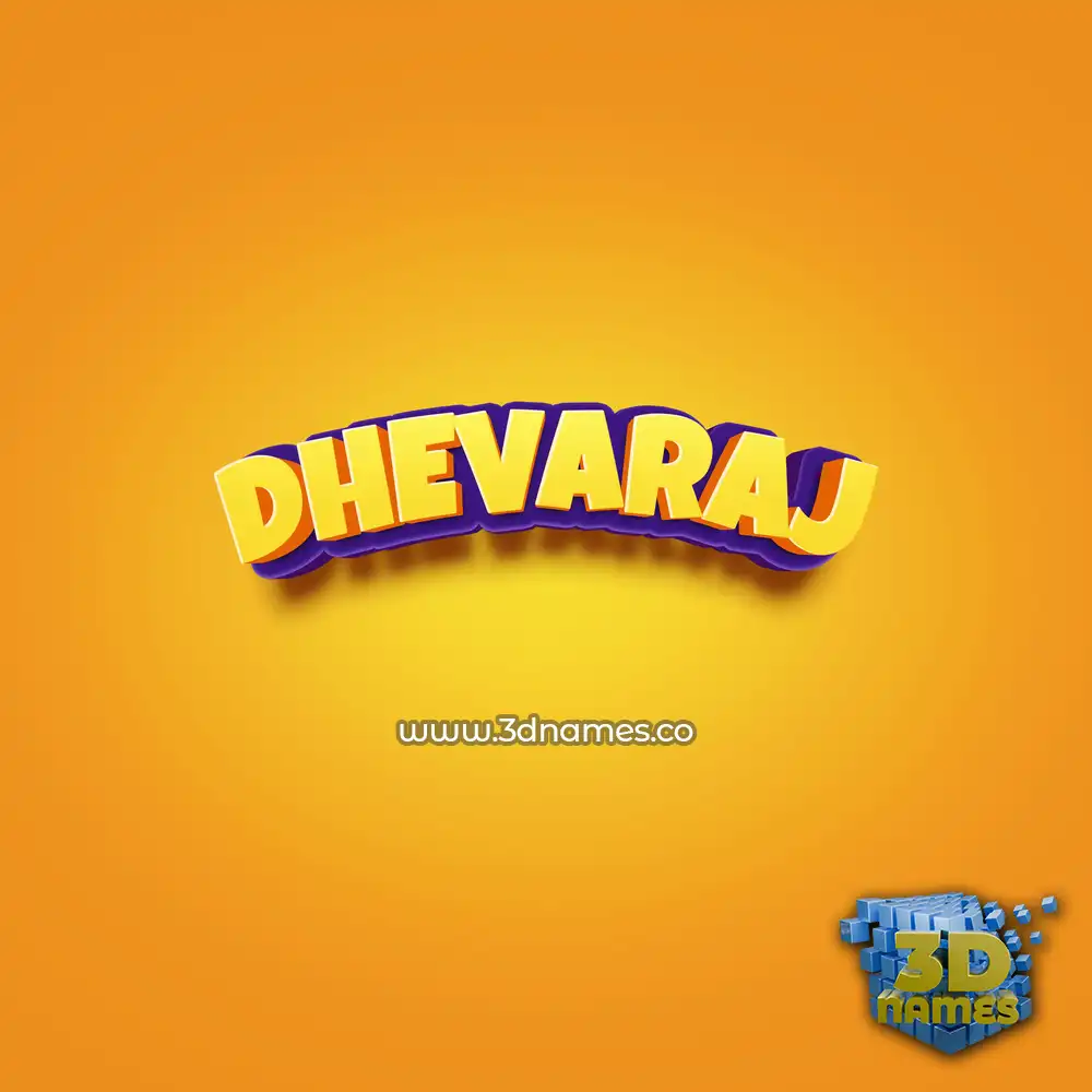 dhevaraj in Orange Toon style - 3D name wallpaper