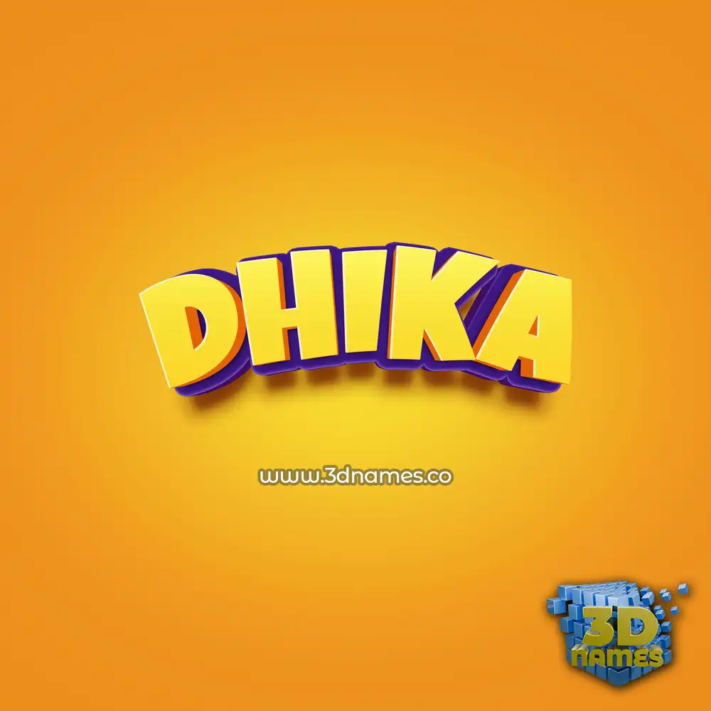 dhika in Orange Toon style - 3D name wallpaper