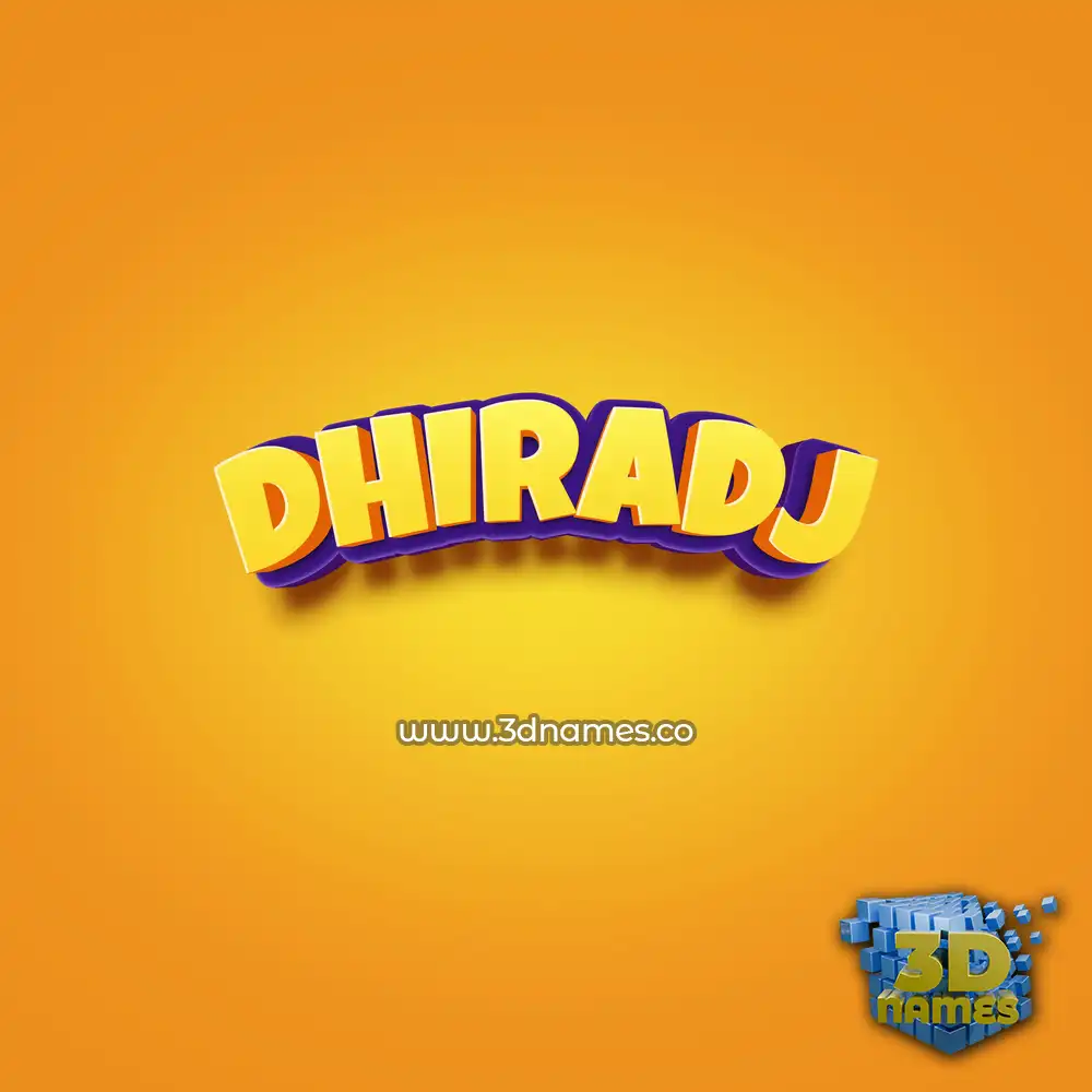 dhiradj in Orange Toon style - 3D name wallpaper