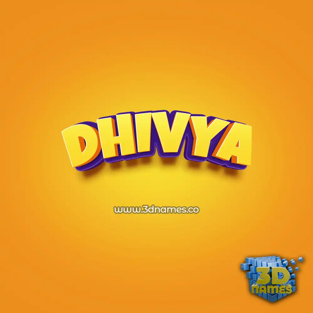 dhivya in Orange Toon style - 3D name wallpaper