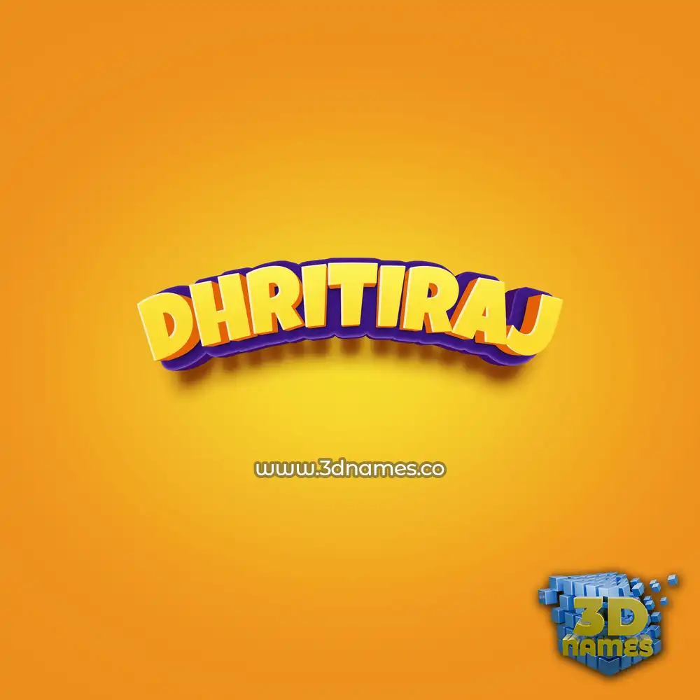 dhritiraj in Orange Toon style - 3D name wallpaper