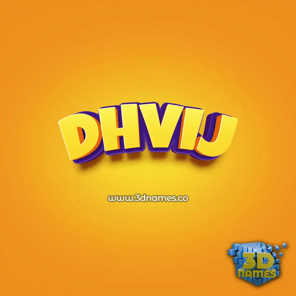 dhvij in Orange Toon style - 3D name wallpaper