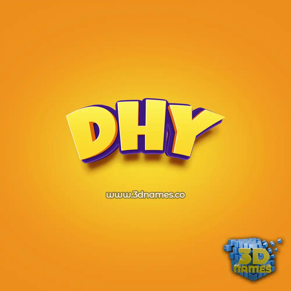 dhy in Orange Toon style - 3D name wallpaper