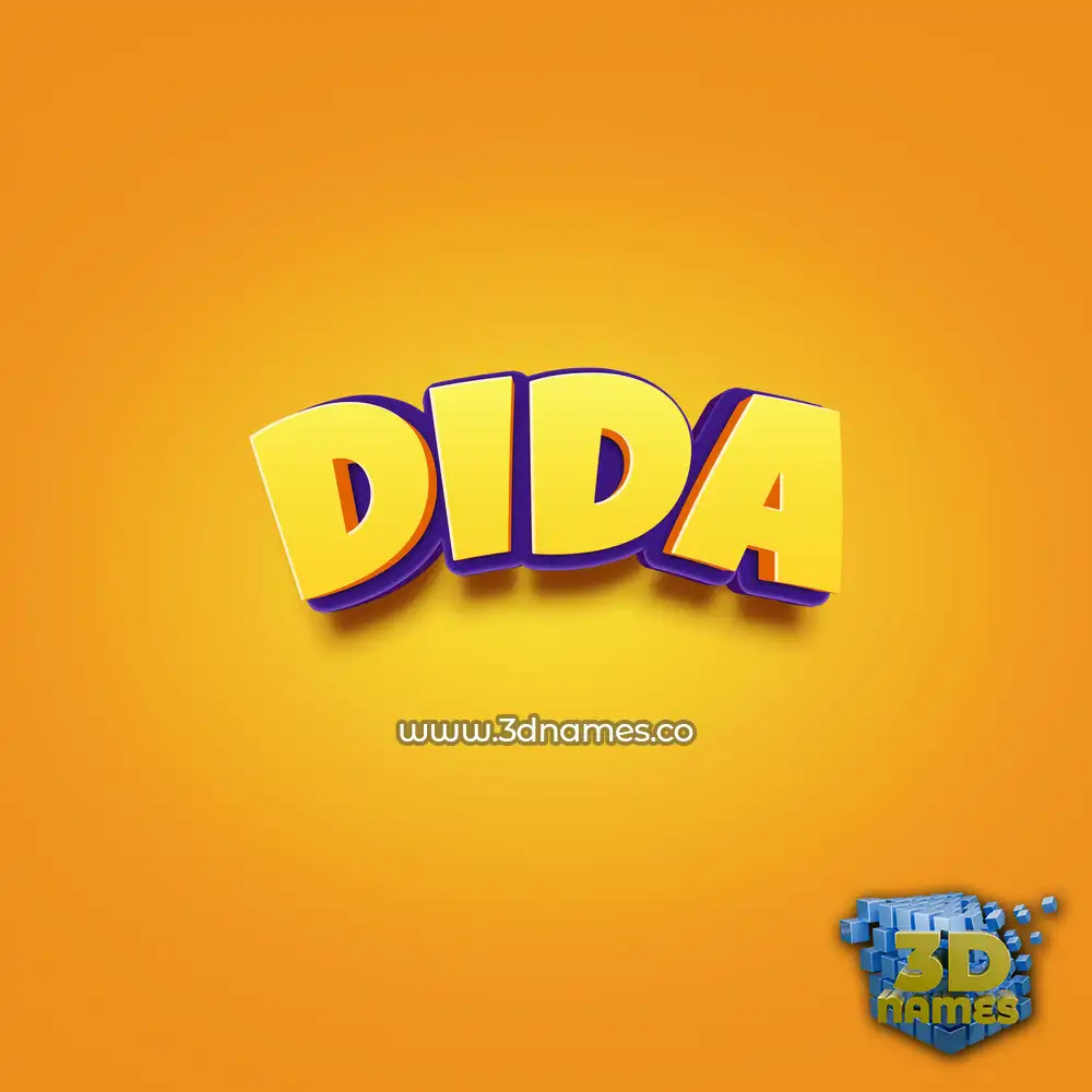 dida in Orange Toon style - 3D name wallpaper