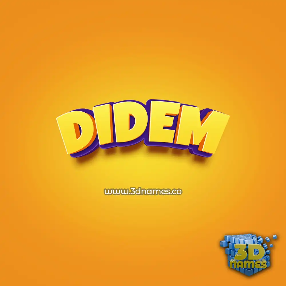 didem in Orange Toon style - 3D name wallpaper