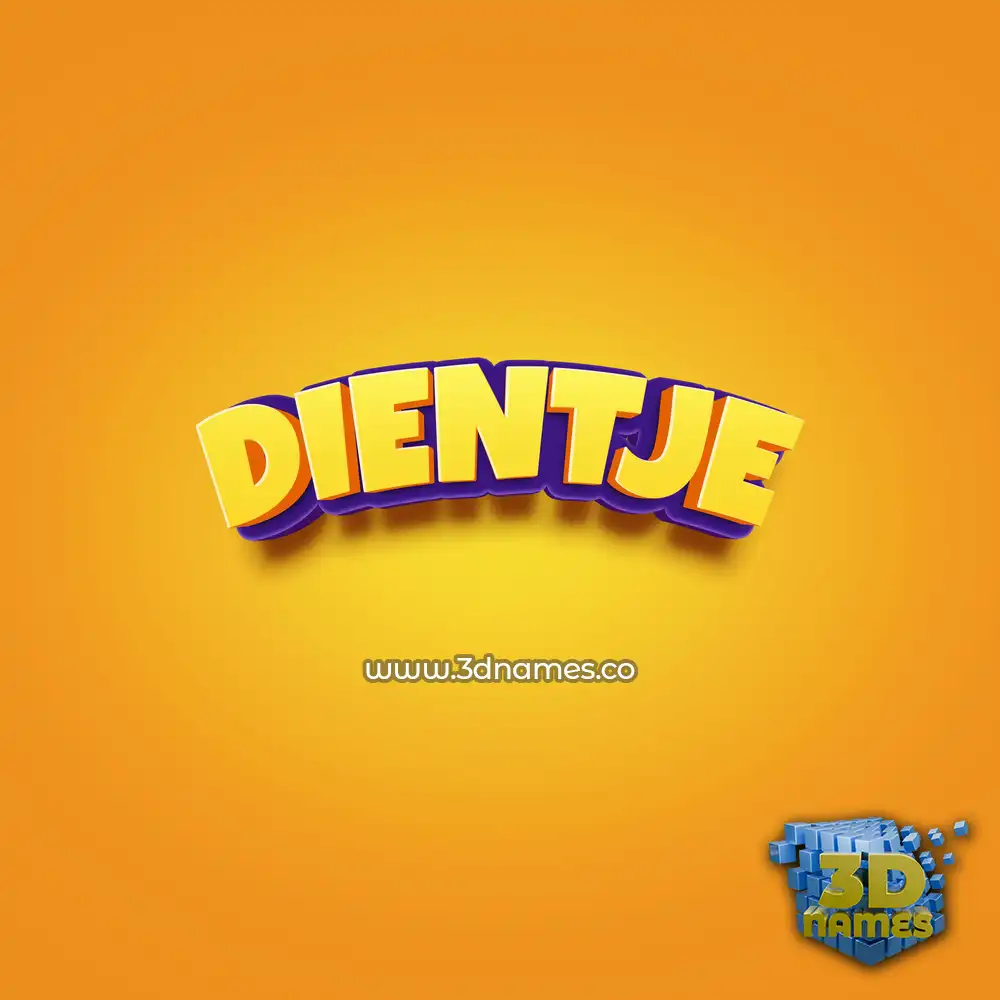 dientje in Orange Toon style - 3D name wallpaper