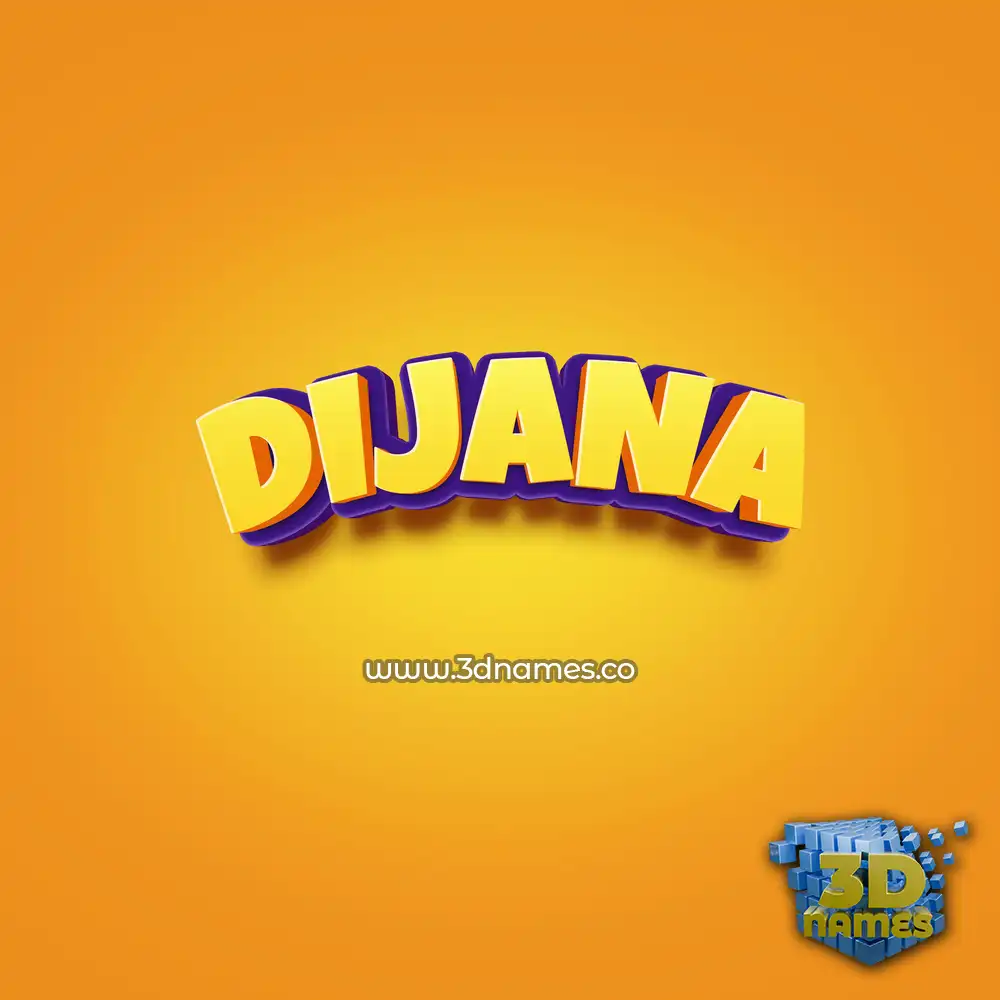 dijana in Orange Toon style - 3D name wallpaper