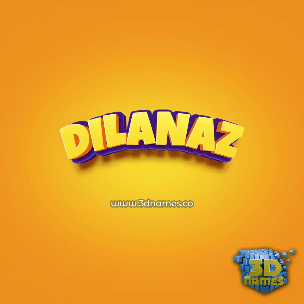 dilanaz in Orange Toon style - 3D name wallpaper