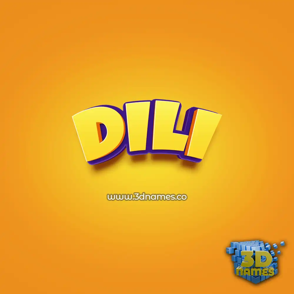 dili in Orange Toon style - 3D name wallpaper