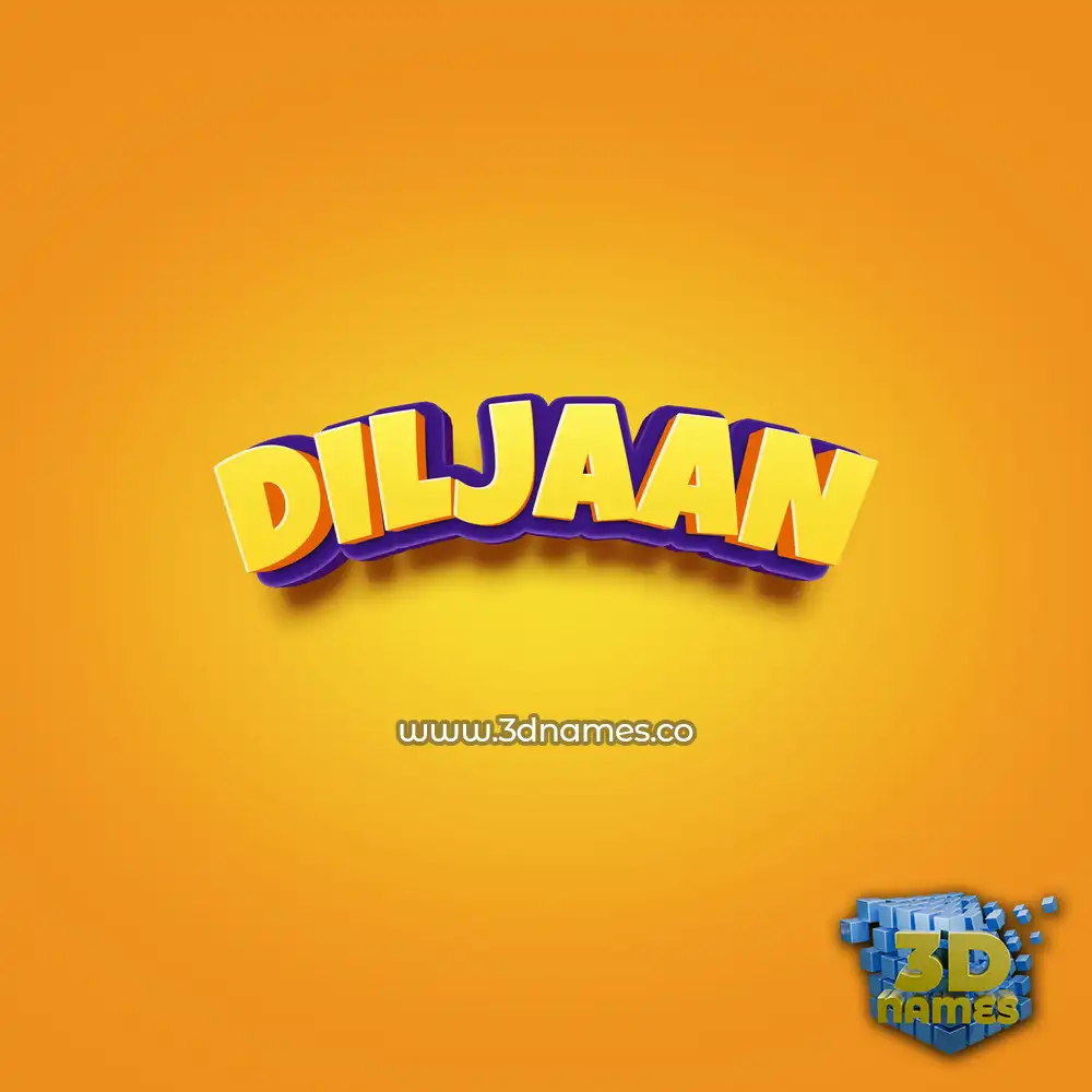 diljaan in Orange Toon style - 3D name wallpaper