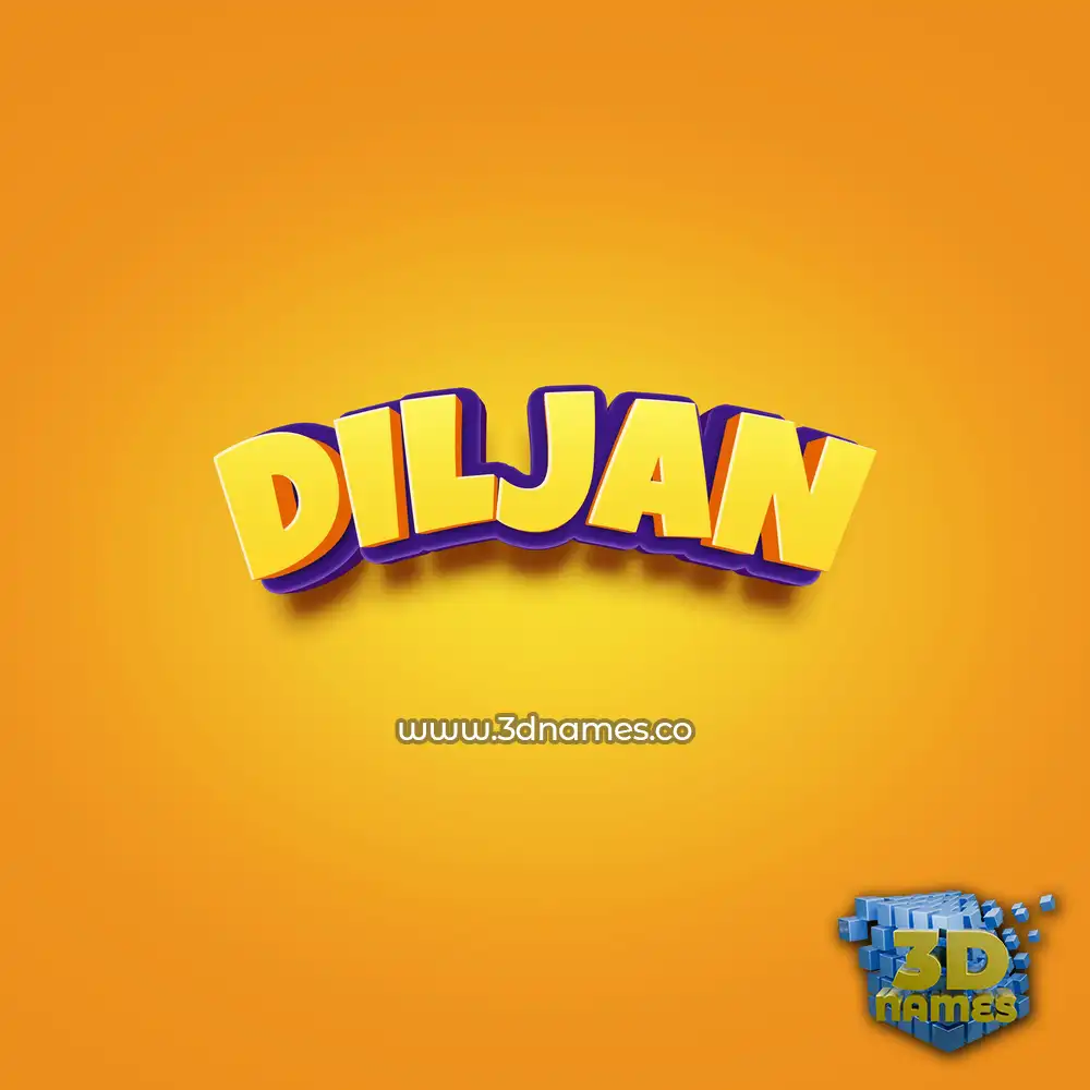 diljan in Orange Toon style - 3D name wallpaper