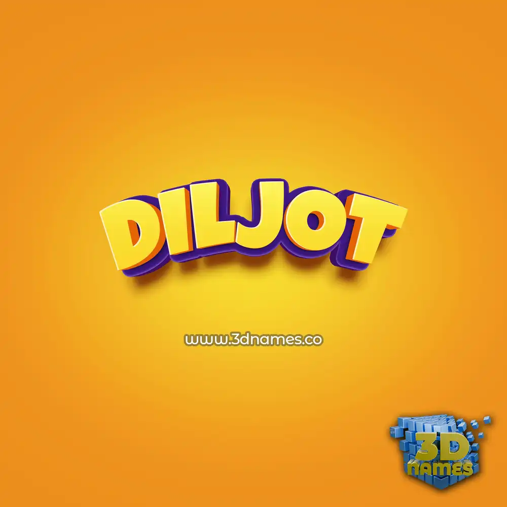 diljot in Orange Toon style - 3D name wallpaper