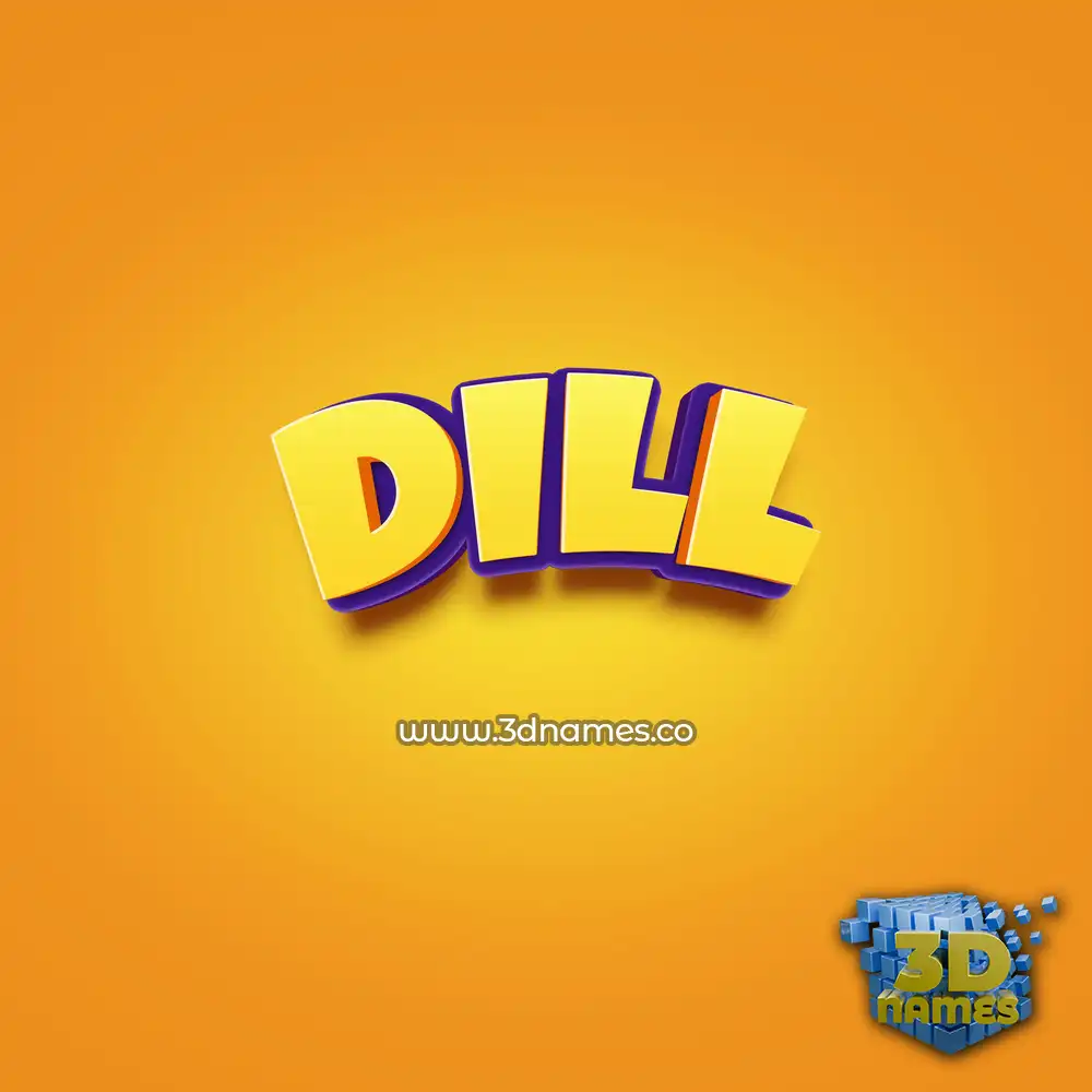 dill in Orange Toon style - 3D name wallpaper
