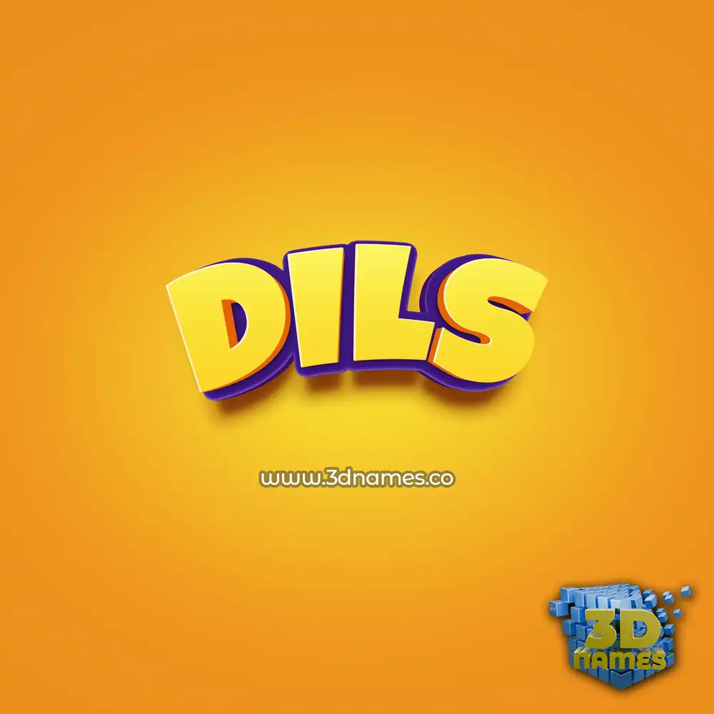 dils in Orange Toon style - 3D name wallpaper