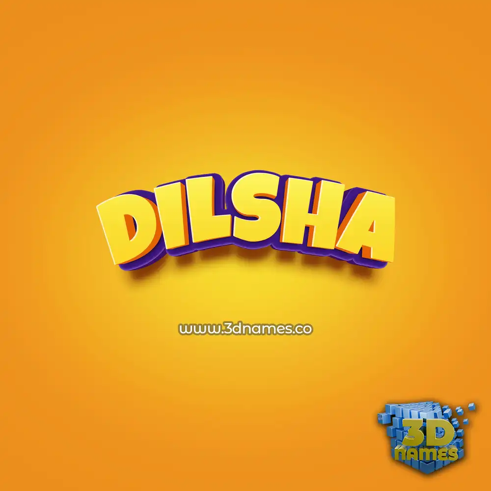 dilsha in Orange Toon style - 3D name wallpaper
