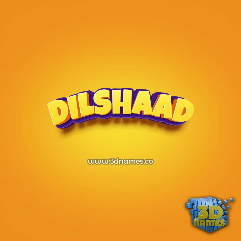 dilshaad in Orange Toon style - 3D name wallpaper