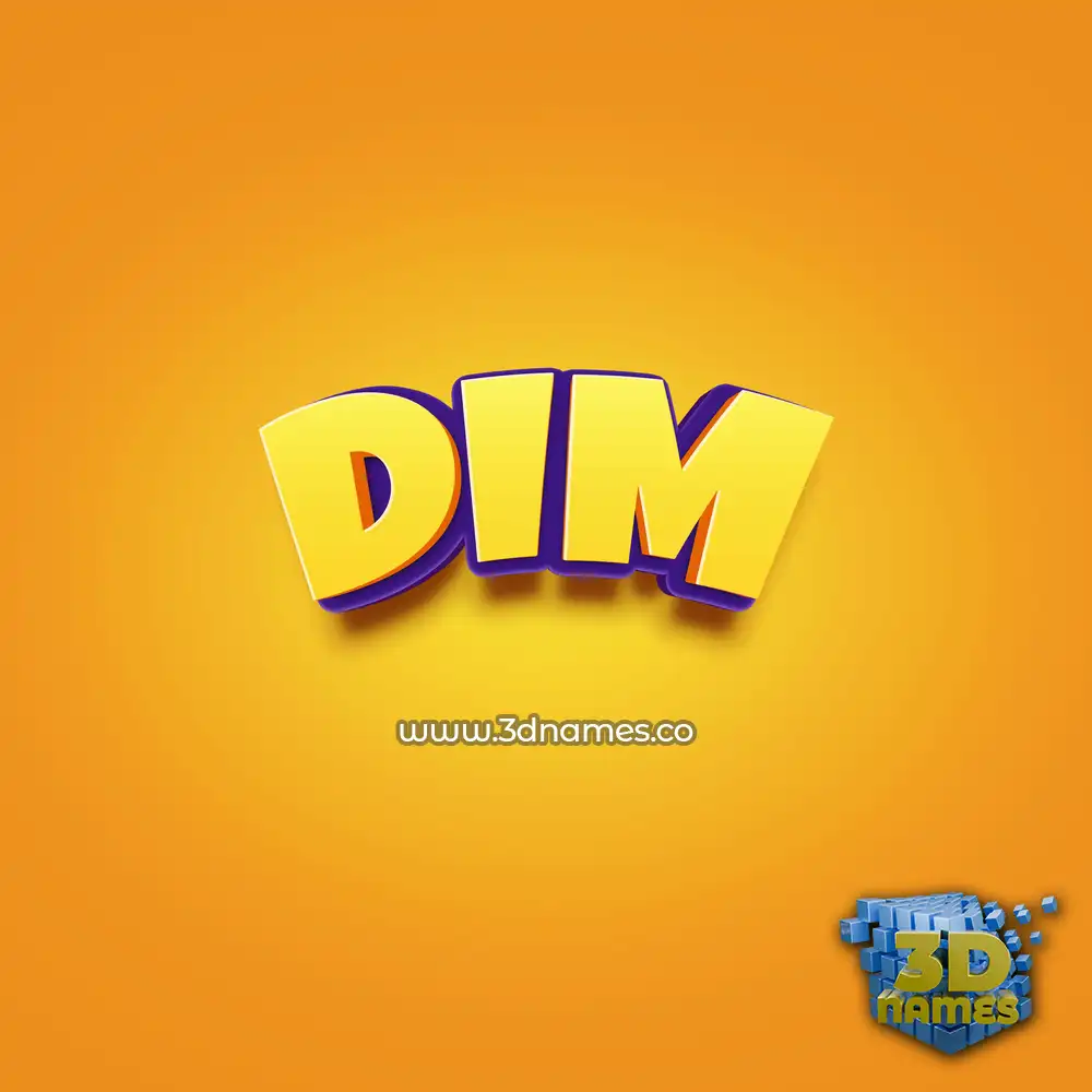 dim in Orange Toon style - 3D name wallpaper