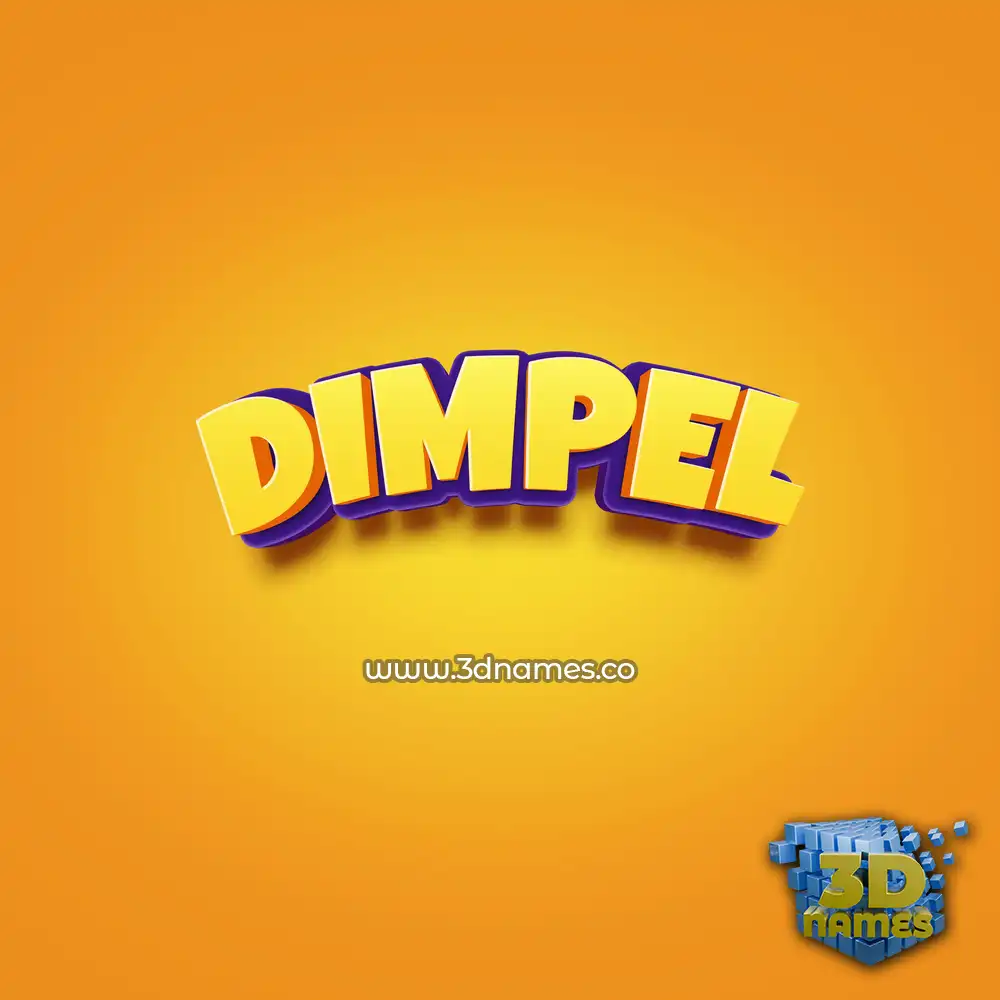 dimpel in Orange Toon style - 3D name wallpaper